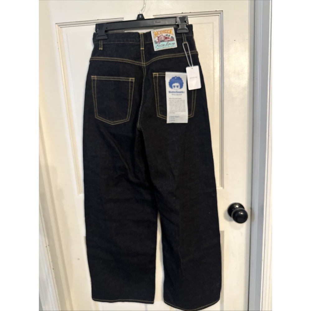Betty Smith NWT Wide Leg Women's Jeans in Black Denim Made in Japan Size Small